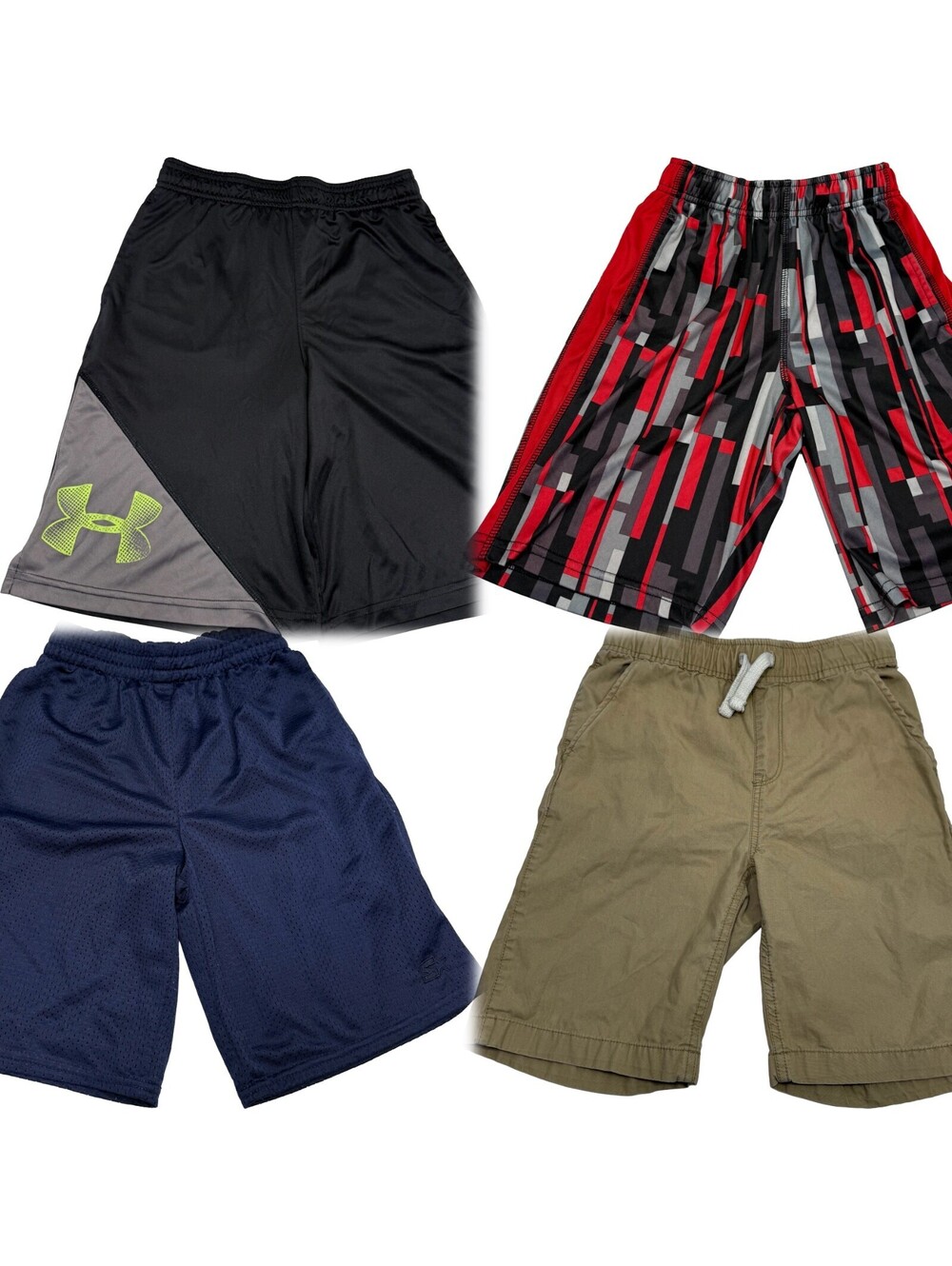 Boys Youth Medium Clothing Lot 4 pcs Shorts Under Armour Athletic + Khaki Chinos
